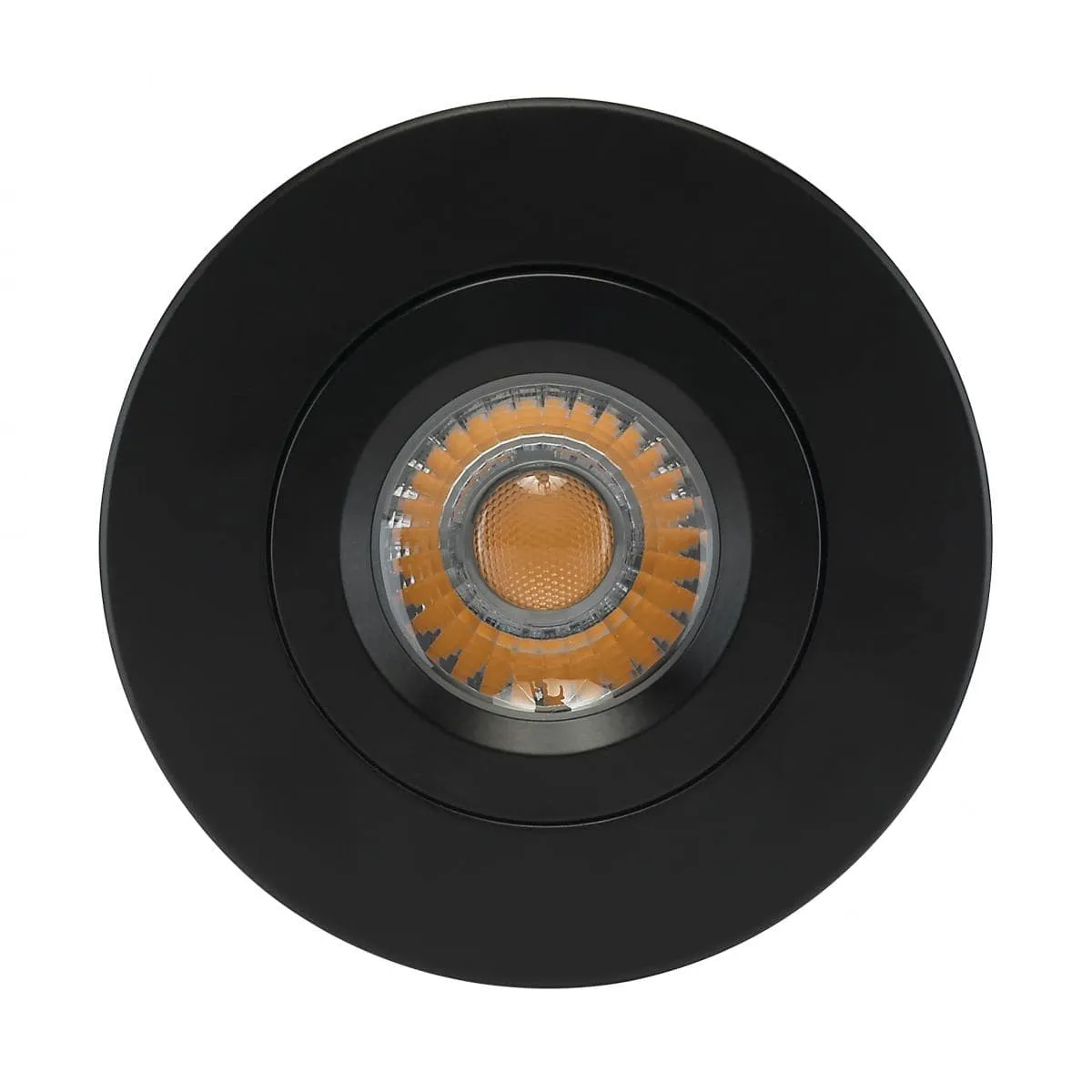 12 Watt LED Direct Wire Downlight; Gimbaled; 4 inch; 3000K; 120 volt; Dimmable; Round; Remote Driver; Black