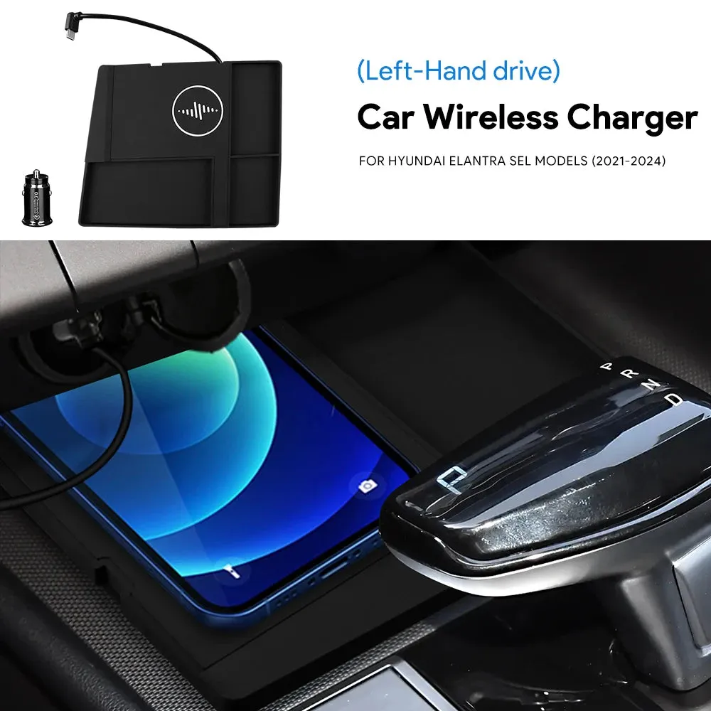 15W Wireless Car Charger for Hyundai Elantra 2021-2024