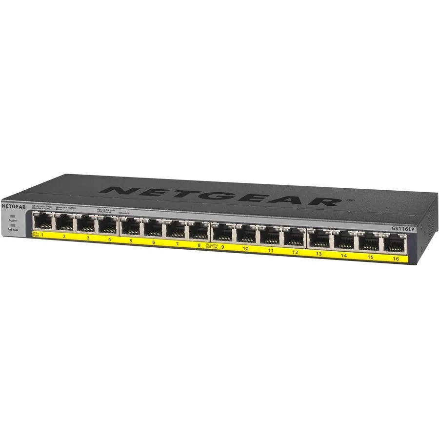 16Port Poe/Poe  Gigabit Enet,Unmanaged Switch 76Watt Power