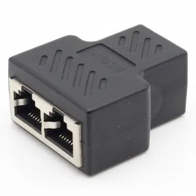 1pcs 1 To 2 Ways RJ45 LAN Ethernet Network Cable Female Splitter Connector Adapter