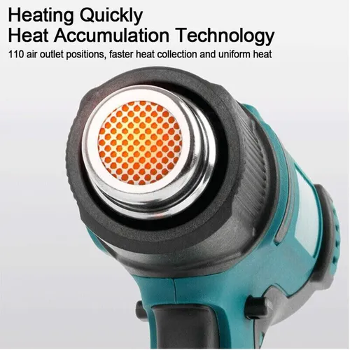 2000W Cordless Heat Gun with Nozzles, Ergonomic, Battery-Powered