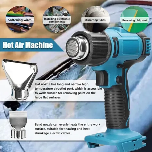 2000W Cordless Heat Gun with Nozzles, Ergonomic, Battery-Powered