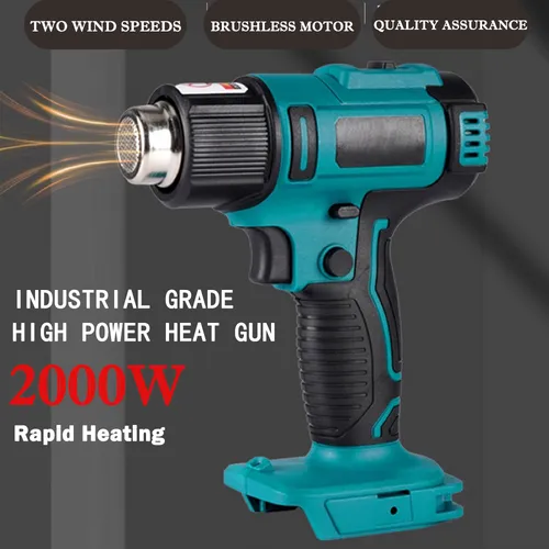 2000W Cordless Heat Gun with Nozzles, Ergonomic, Battery-Powered