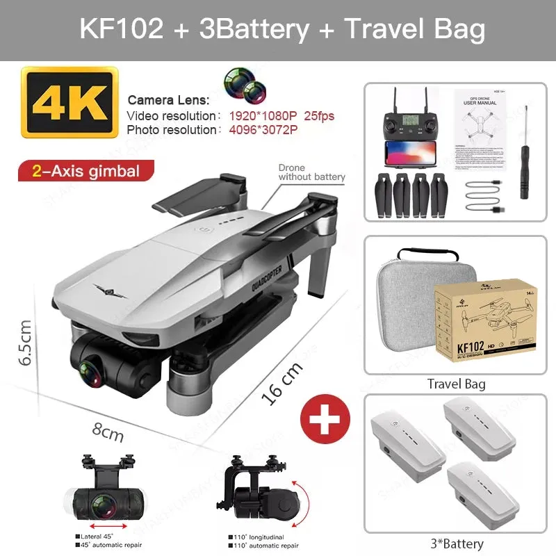 2023 New KF102 MAX Drone 4K Brushless With Professional HD Camera 2-Axis GPS Fpv RC Quadcopter Helicopters Drones Toys For Boys