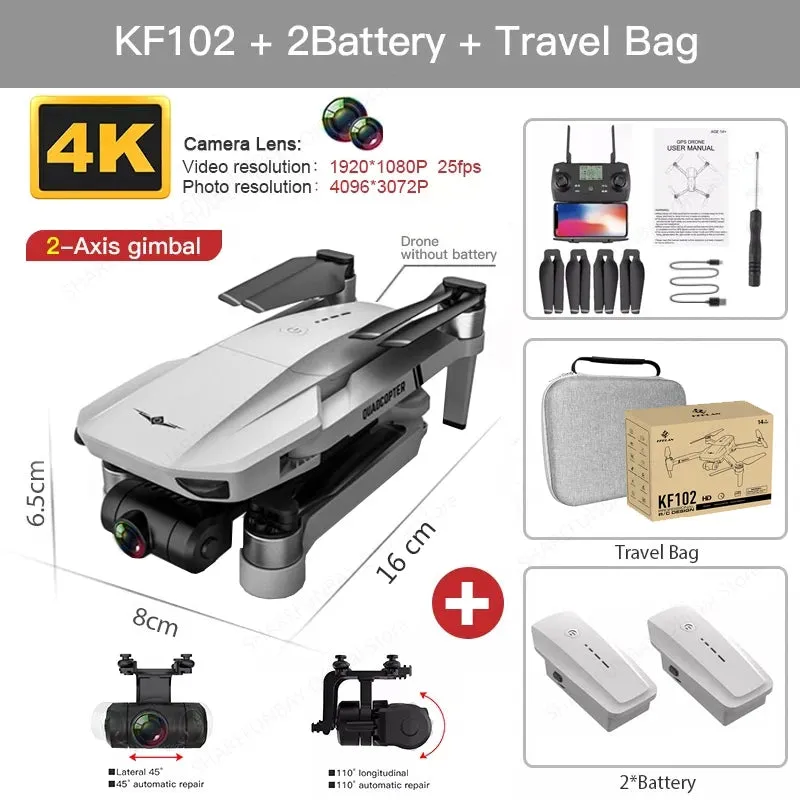 2023 New KF102 MAX Drone 4K Brushless With Professional HD Camera 2-Axis GPS Fpv RC Quadcopter Helicopters Drones Toys For Boys