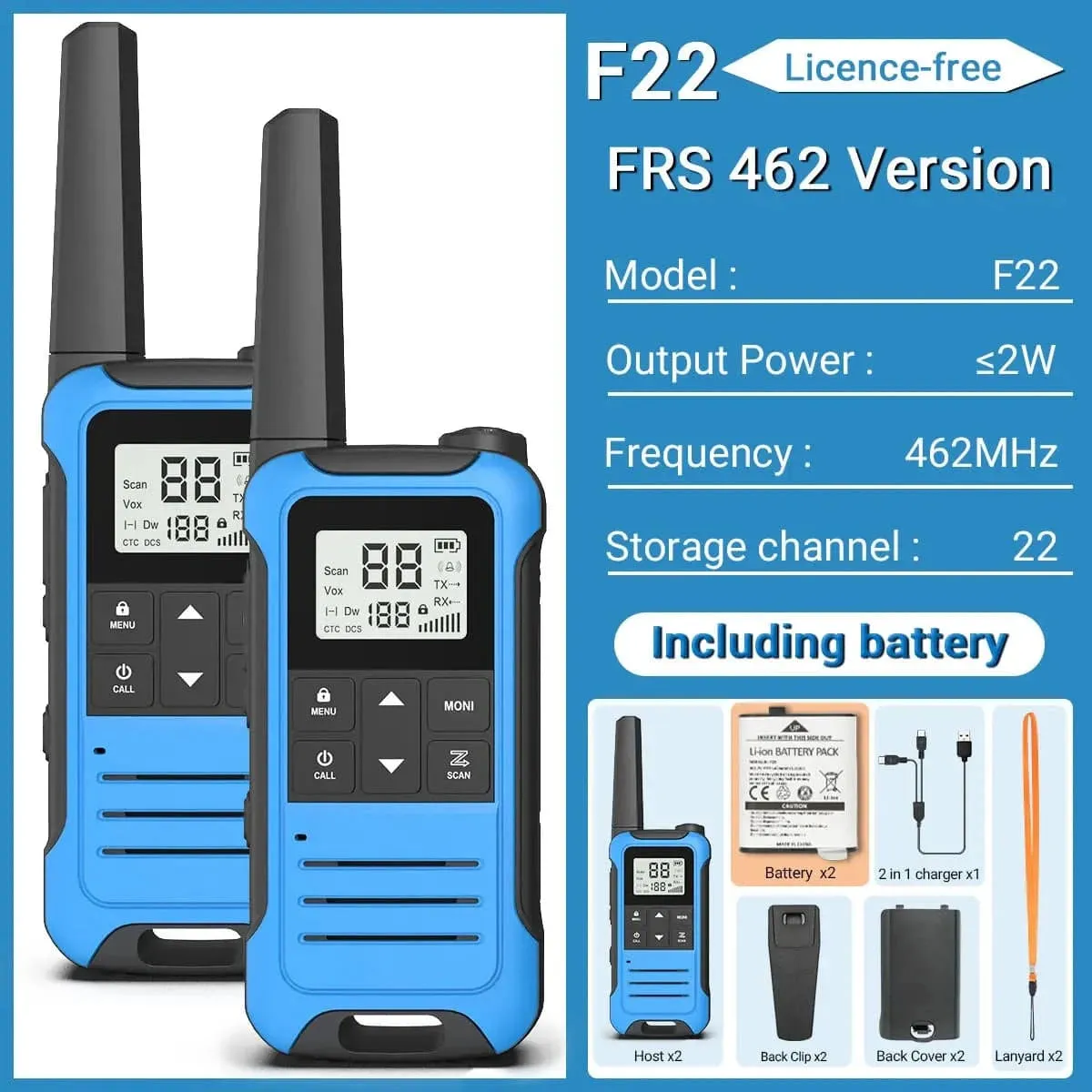 2PCS Baofeng F22 Walkie Talkie Portable Mini Communication Radio Profesional PMR446 /FRS Talkie Walkies Transceiver Radio