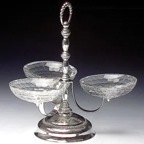 3 Bowl Server/crystal/silver