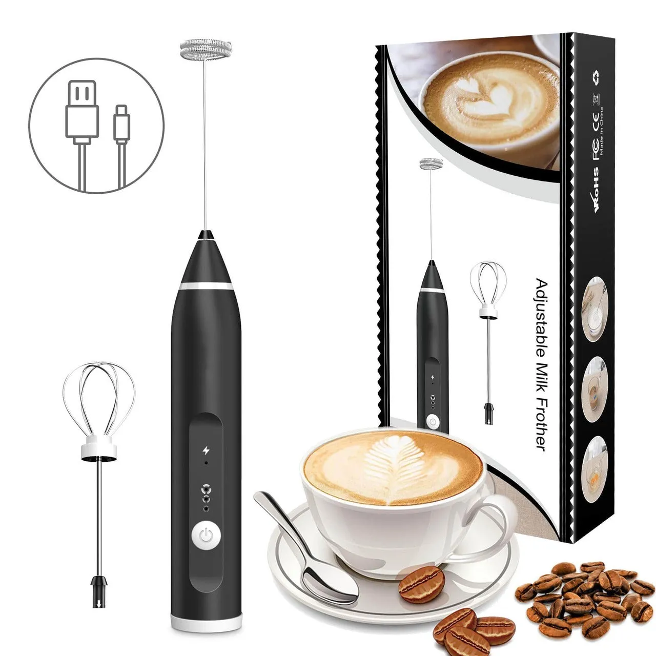 3-Speed Electric Milk Frother