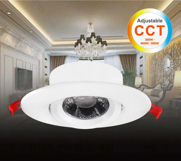 4" Slim Gimbal Downlight 3CCT Light - Change & Dim by Wall Switch