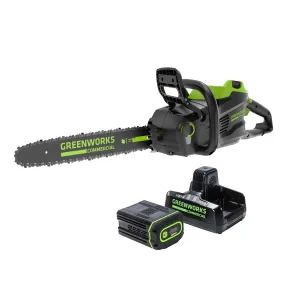 82V 16" 2.4kW Chainsaw with 4Ah Battery and Dual Port Charger