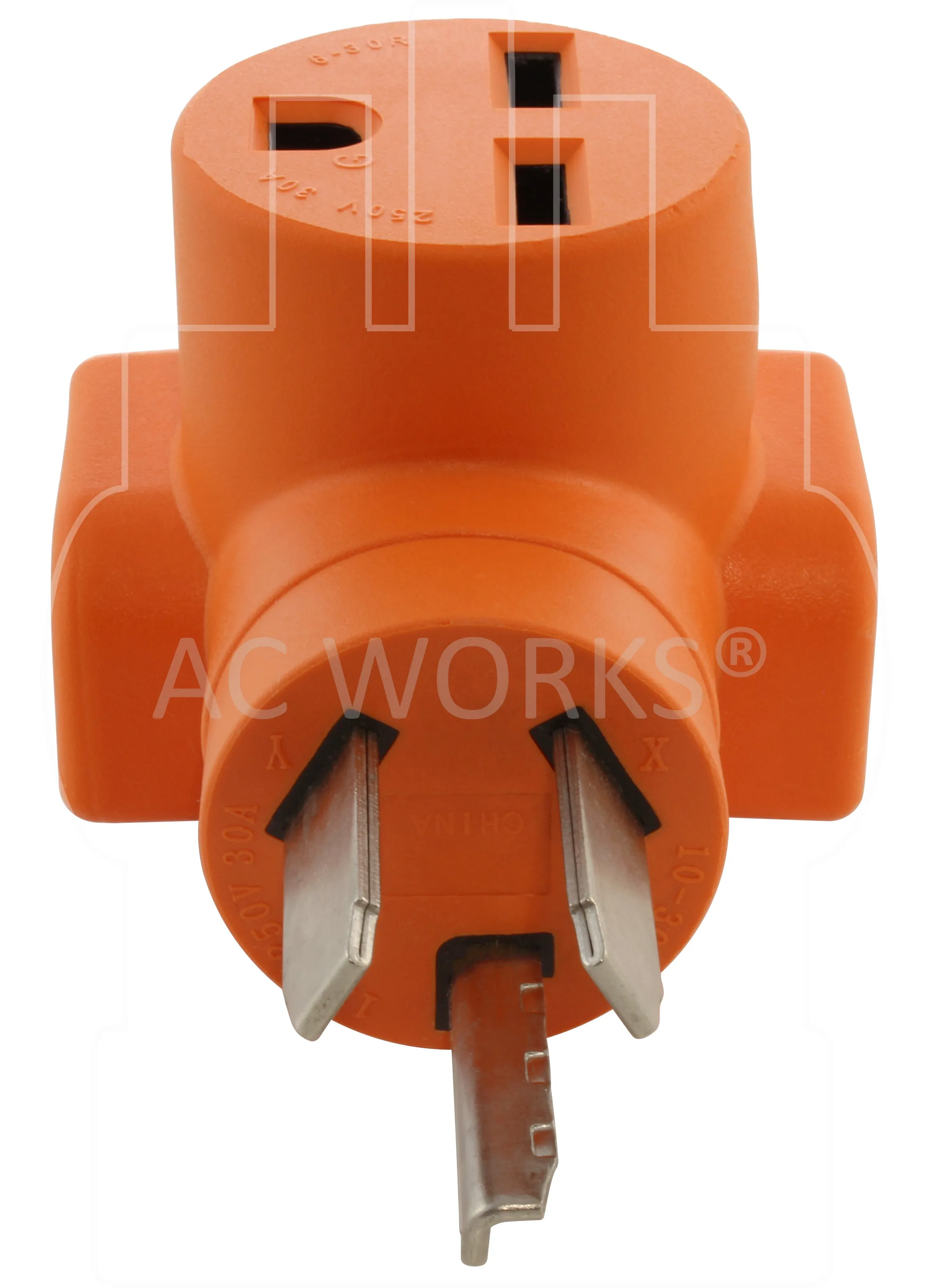 AC WORKS® [AD1030630] 3-Prong Dryer 10-30P Plug to 6-30R 3-Prong 30 Amp 250 Volt HVAC Female Adapter