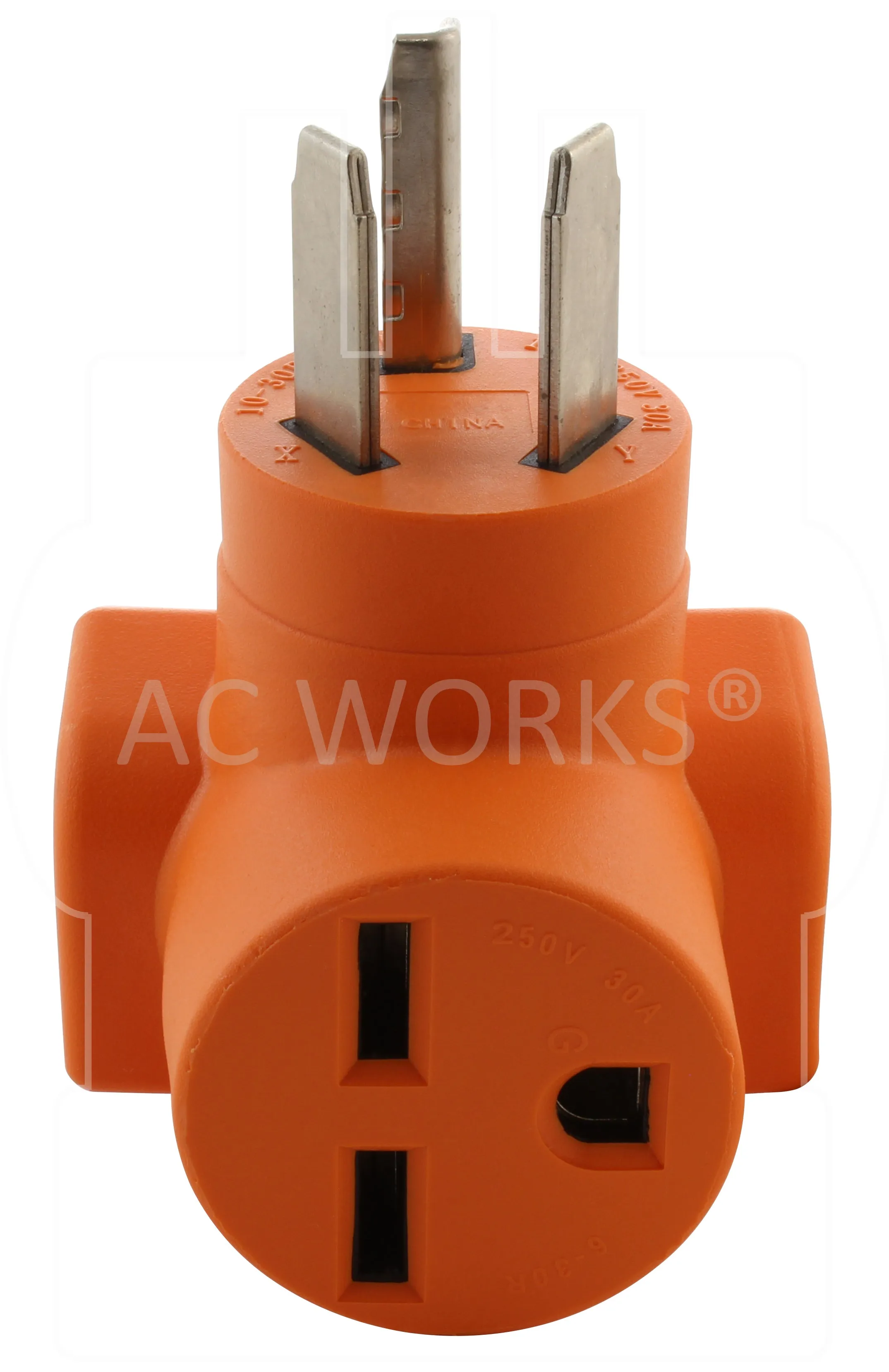 AC WORKS® [AD1030630] 3-Prong Dryer 10-30P Plug to 6-30R 3-Prong 30 Amp 250 Volt HVAC Female Adapter