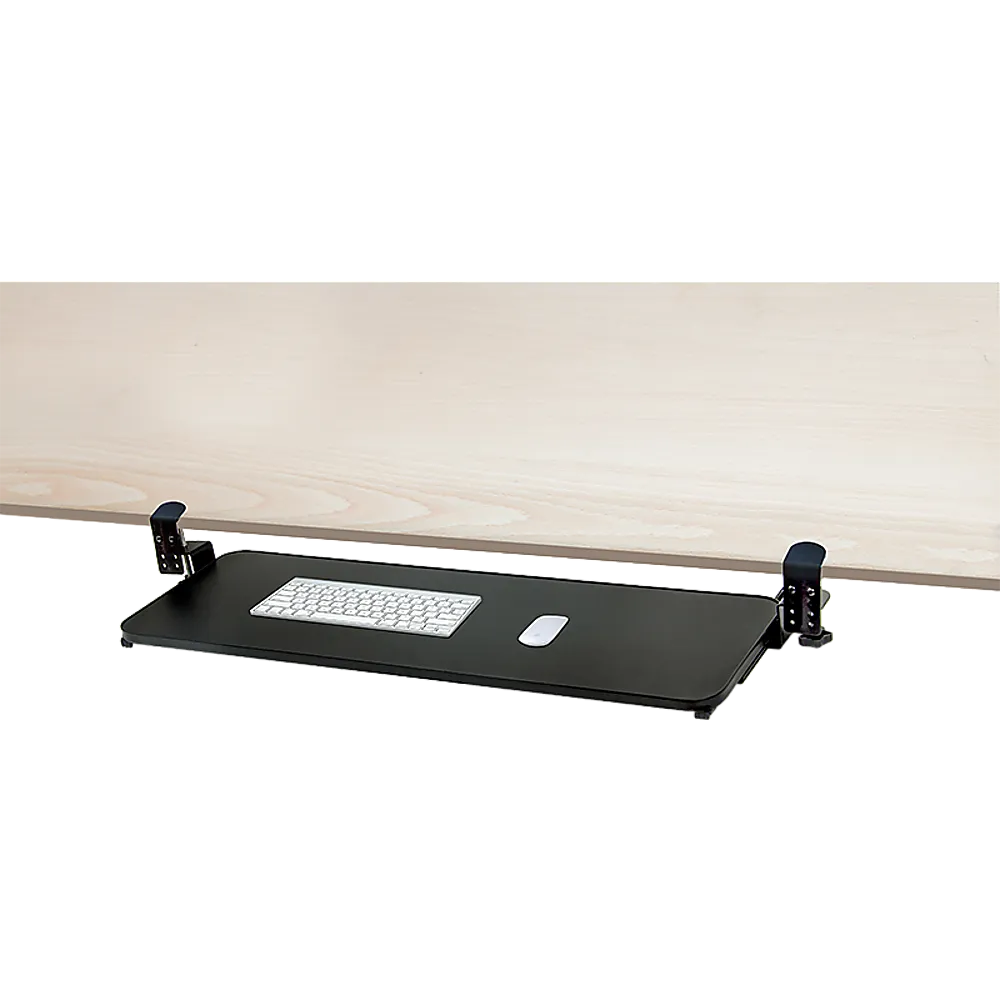 Adjustable Clamp-On Keyboard Tray with Cable Organizer