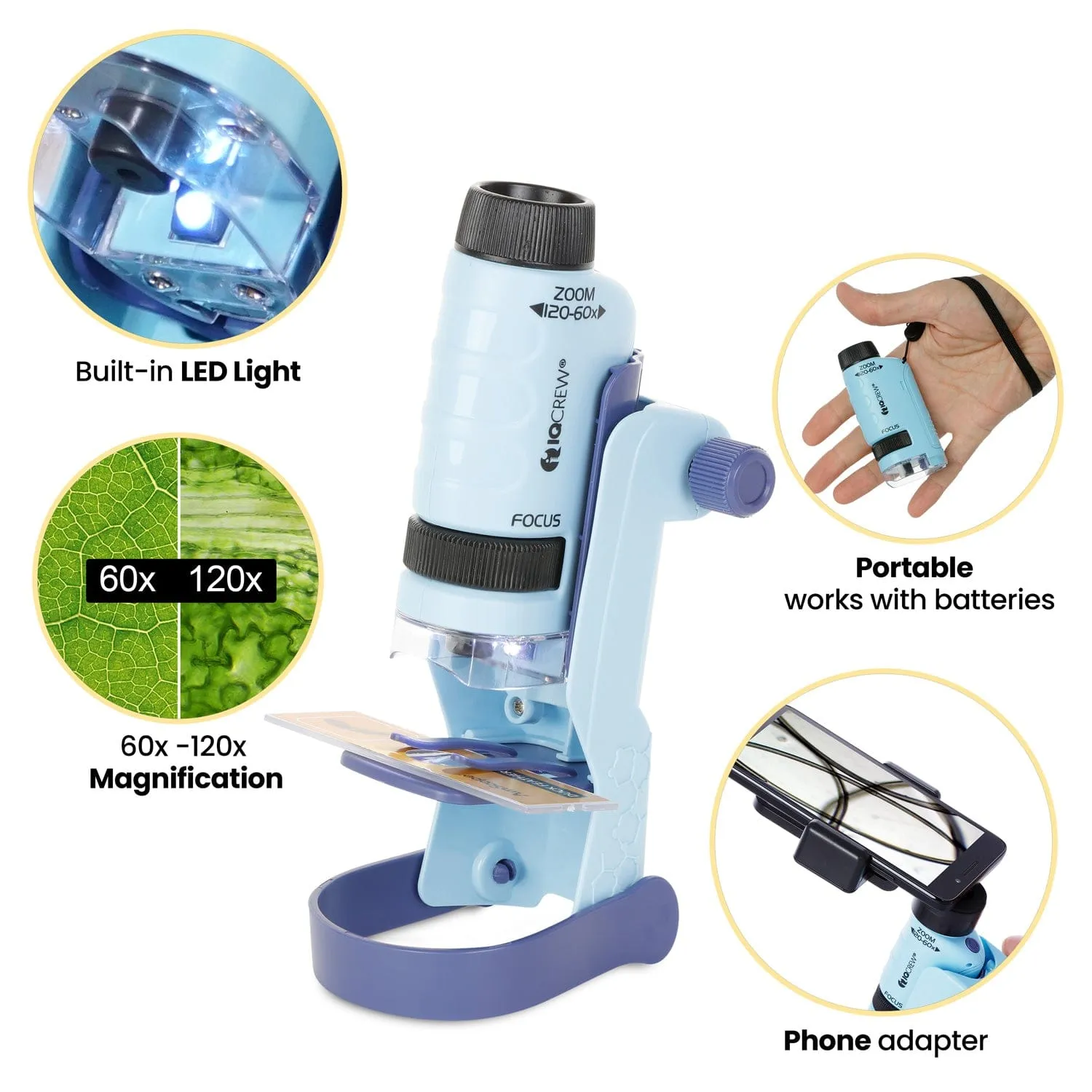 AmScope Kid's Genuine Insect Discoverer Series Set featuring 60X-120X Portable LED Handheld Microscope, Ultimate Insect Exploration Set and more