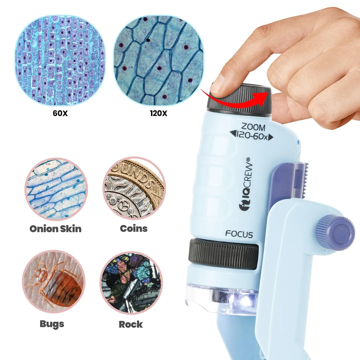 AmScope Kid's Genuine Insect Discoverer Series Set featuring 60X-120X Portable LED Handheld Microscope, Ultimate Insect Exploration Set and more