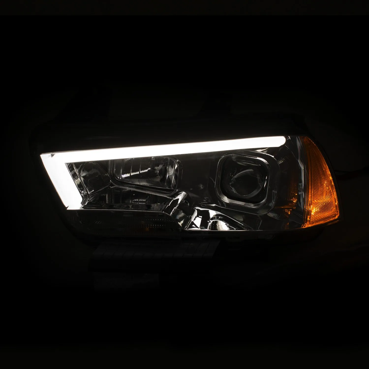 Anzo Projector Headlights Dodge Charger (11-14) [w/ Plank Style Halo] Black or Chrome Housing