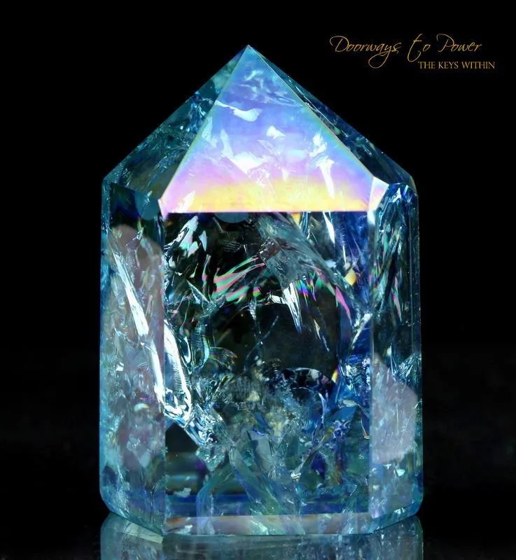 Aqua Aura Quartz Portal Time link Crystal Point   Manifest Isis