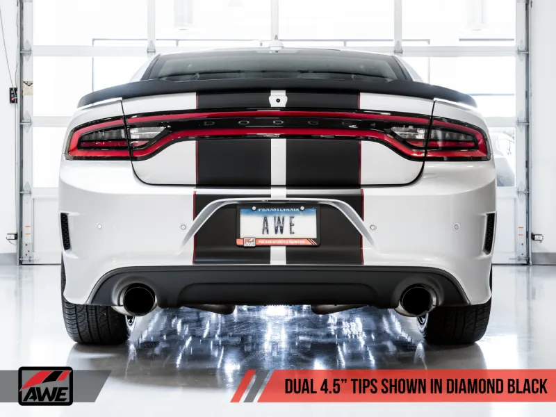 AWE Tuning 2017  Dodge Charger 5.7L Touring Edition Exhaust - Non-Resonated - Diamond Black Tips