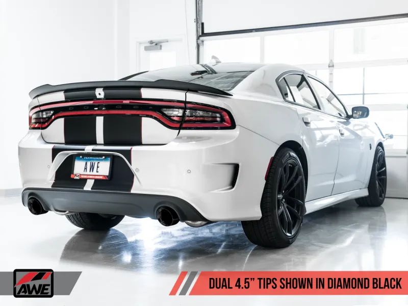 AWE Tuning 2017  Dodge Charger 5.7L Touring Edition Exhaust - Non-Resonated - Diamond Black Tips