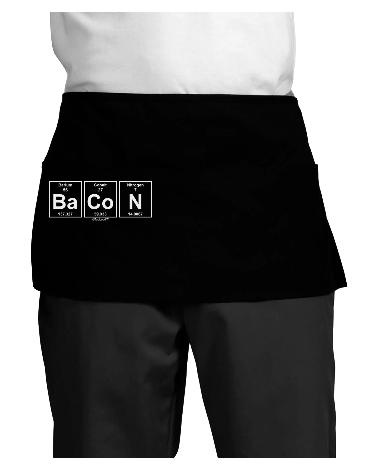 Bacon Periodic Table of Elements Dark Adult Mini Waist Apron, Server Apron by TooLoud