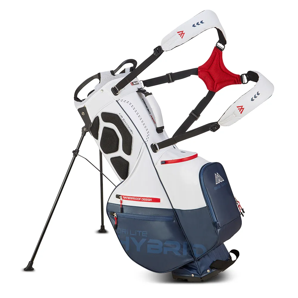 Big Max Dri Lite Hybrid Plus Golf Stand Bag 2024 - White Navy Red