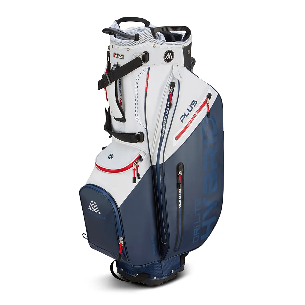 Big Max Dri Lite Hybrid Plus Golf Stand Bag 2024 - White Navy Red