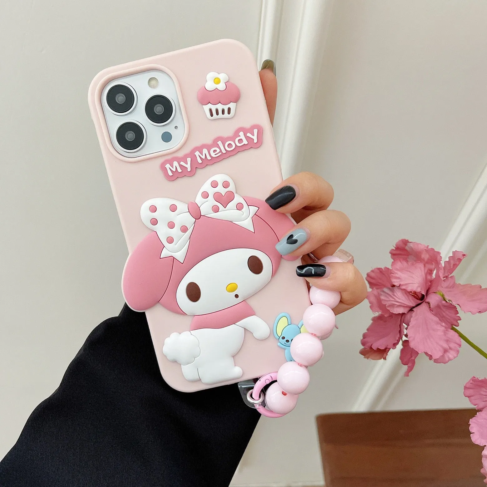 Big MM My Melody Light Pink Soft iPhone Case 11 12 13 14 15 Pro Promax