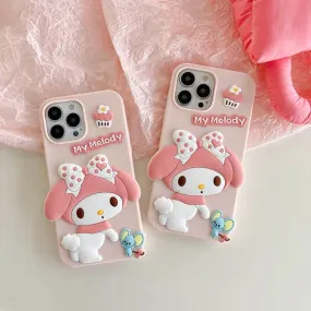 Big MM My Melody Light Pink Soft iPhone Case 11 12 13 14 15 Pro Promax