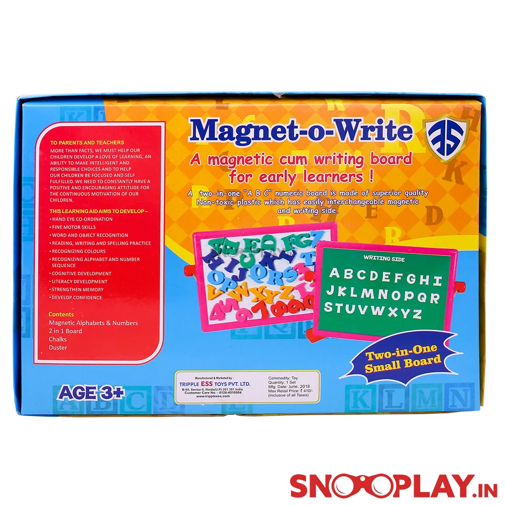 Black and White Board with Magnetic Alphabets (Magnet-O-Write)