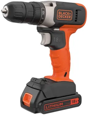 Black Decker, 18V 1 Speed Drill Driver & 1*1AH Battery, BCD001C1