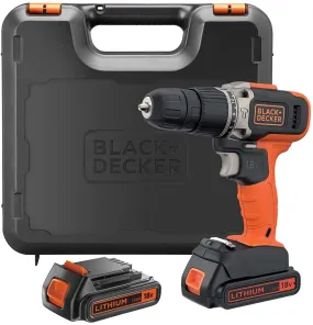 Black Decker, 18V Lithium-ion Drill Driver with a 1.5Ah Battery 650RPM Combi hammer, BCD003C2KGB