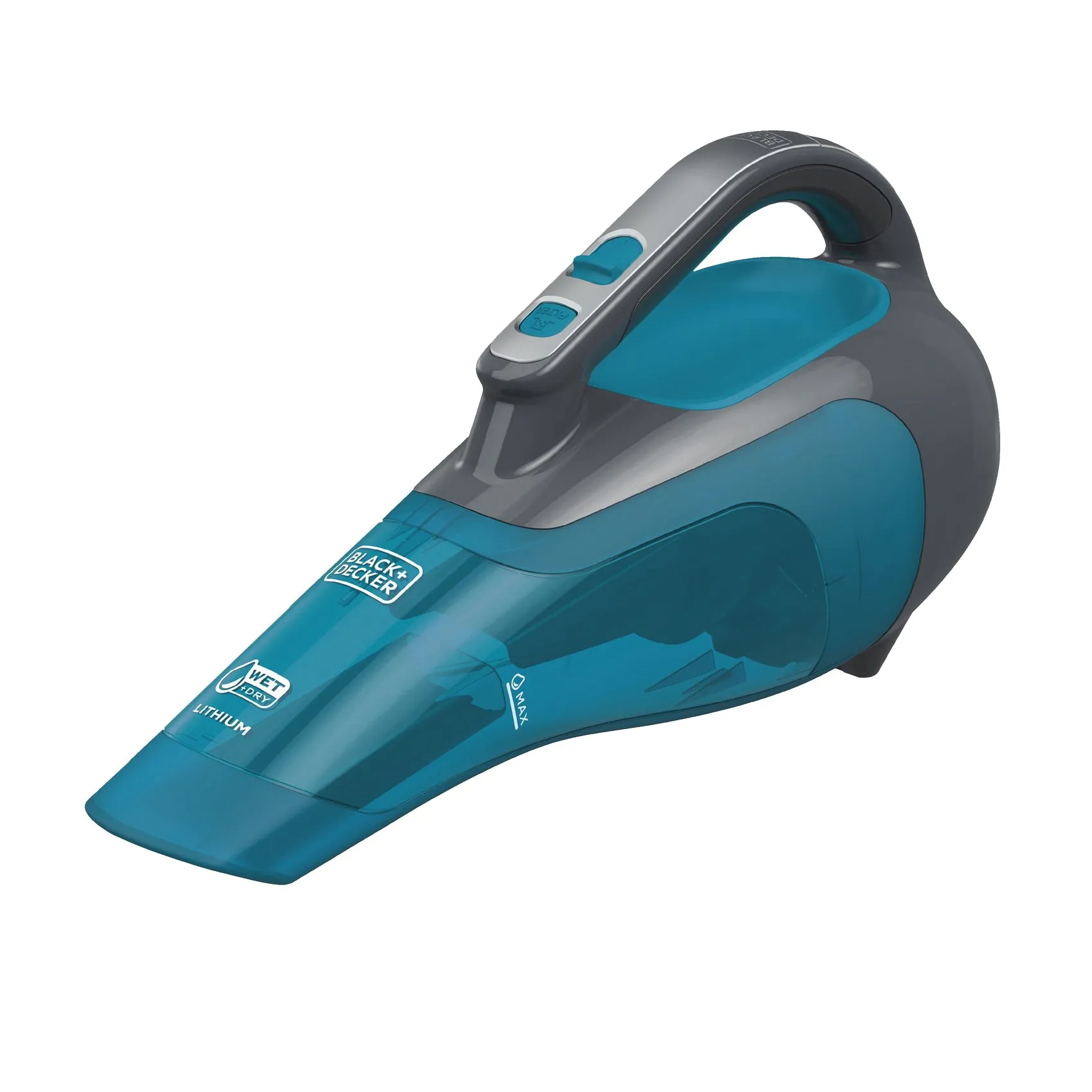 Black Decker HWVI225J01 Hand Vacuum, 7.2 V Battery, Lithium-Ion Battery, 2.5 Ah, Aqua/Titanium Housing