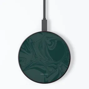 Dark Green Swirl Wireless Charger