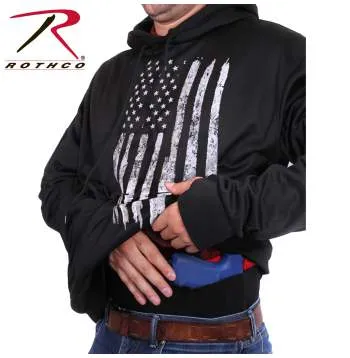 Distressed US Flag Concealed Carry Hooded Sweatshirt