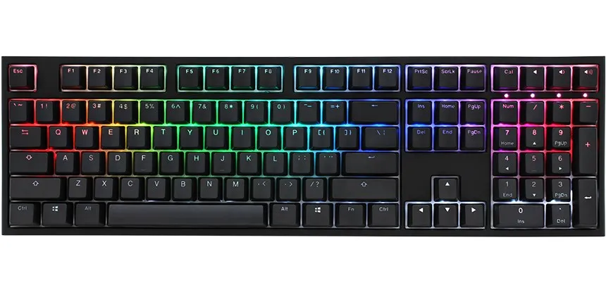 Ducky One 2 Backlit Gaming Keyboard, Mx-Blue, Rgb Led - Black, Ch-Layout