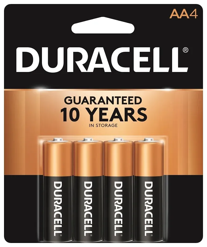 Duracell COPPERTOP MN1500 Series MN1500B4Z Battery, 1.5 V Battery, AA Battery, Alkaline, Manganese Dioxide :CD  4: QUANTITY: 1