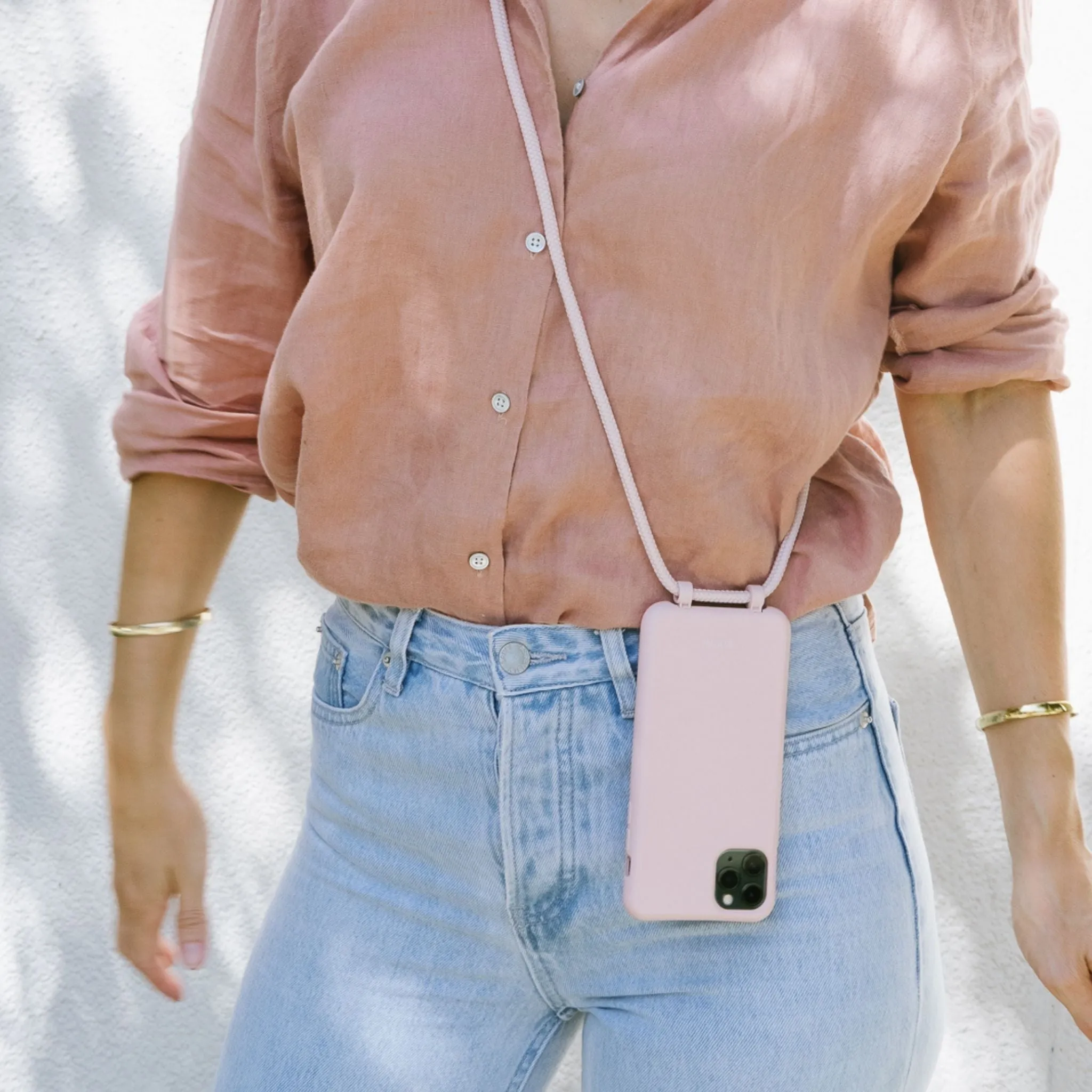 Dusty Pink Crossbody Phone Strap