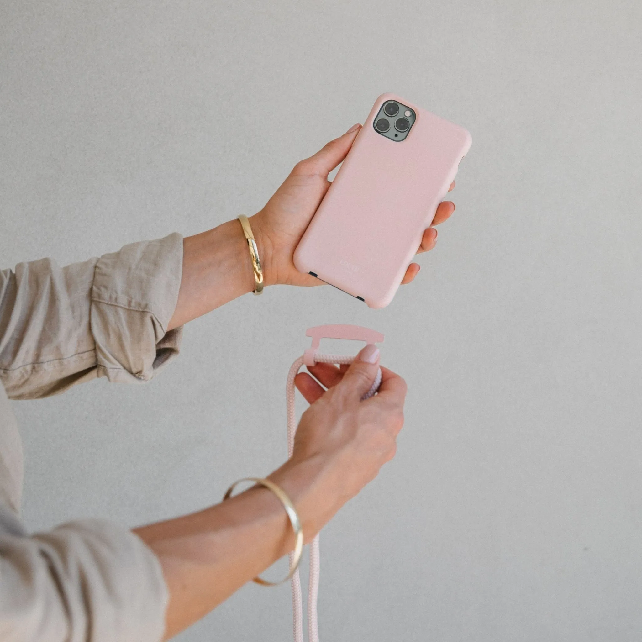 Dusty Pink Crossbody Phone Strap