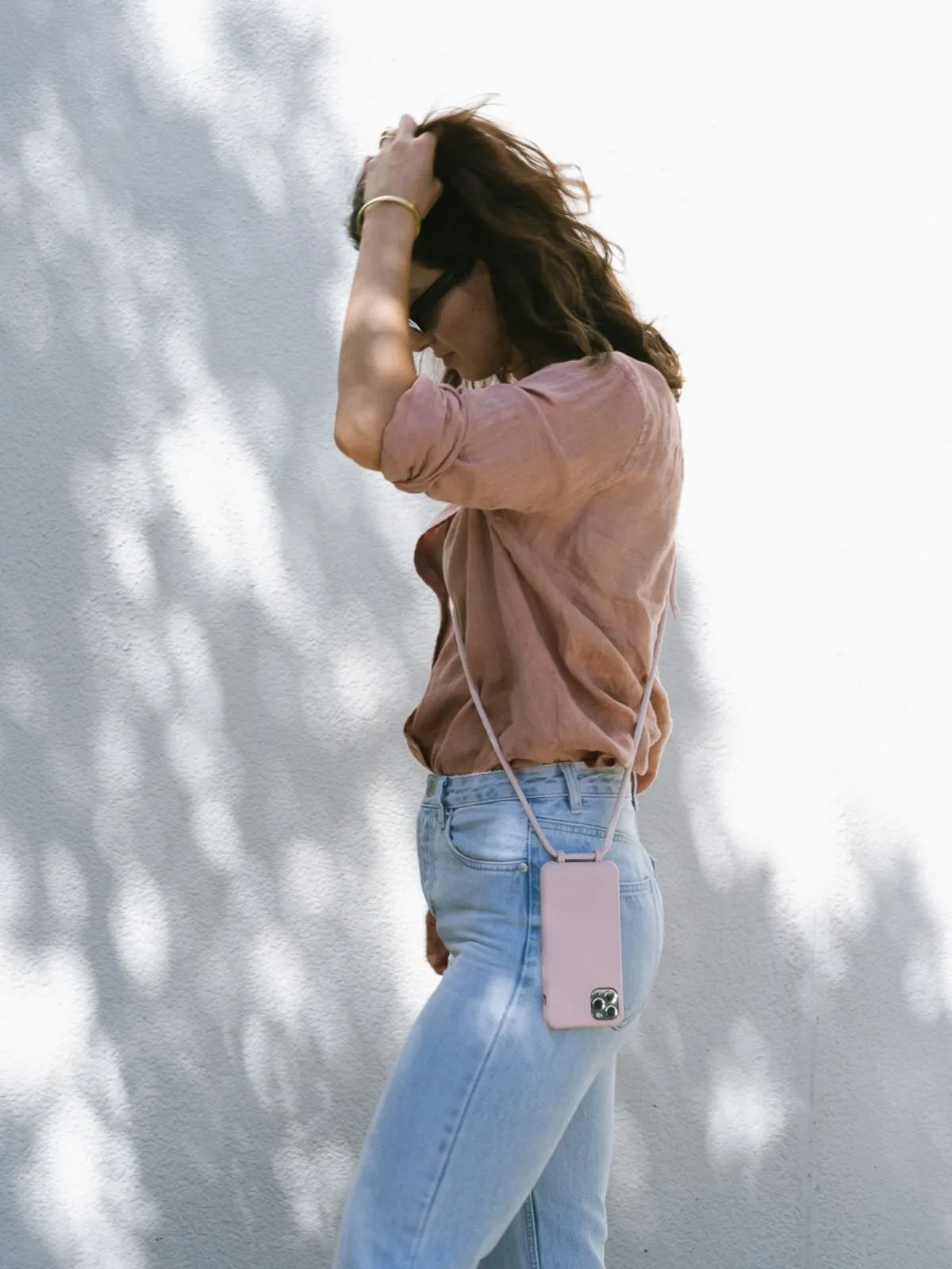 Dusty Pink Crossbody Phone Strap