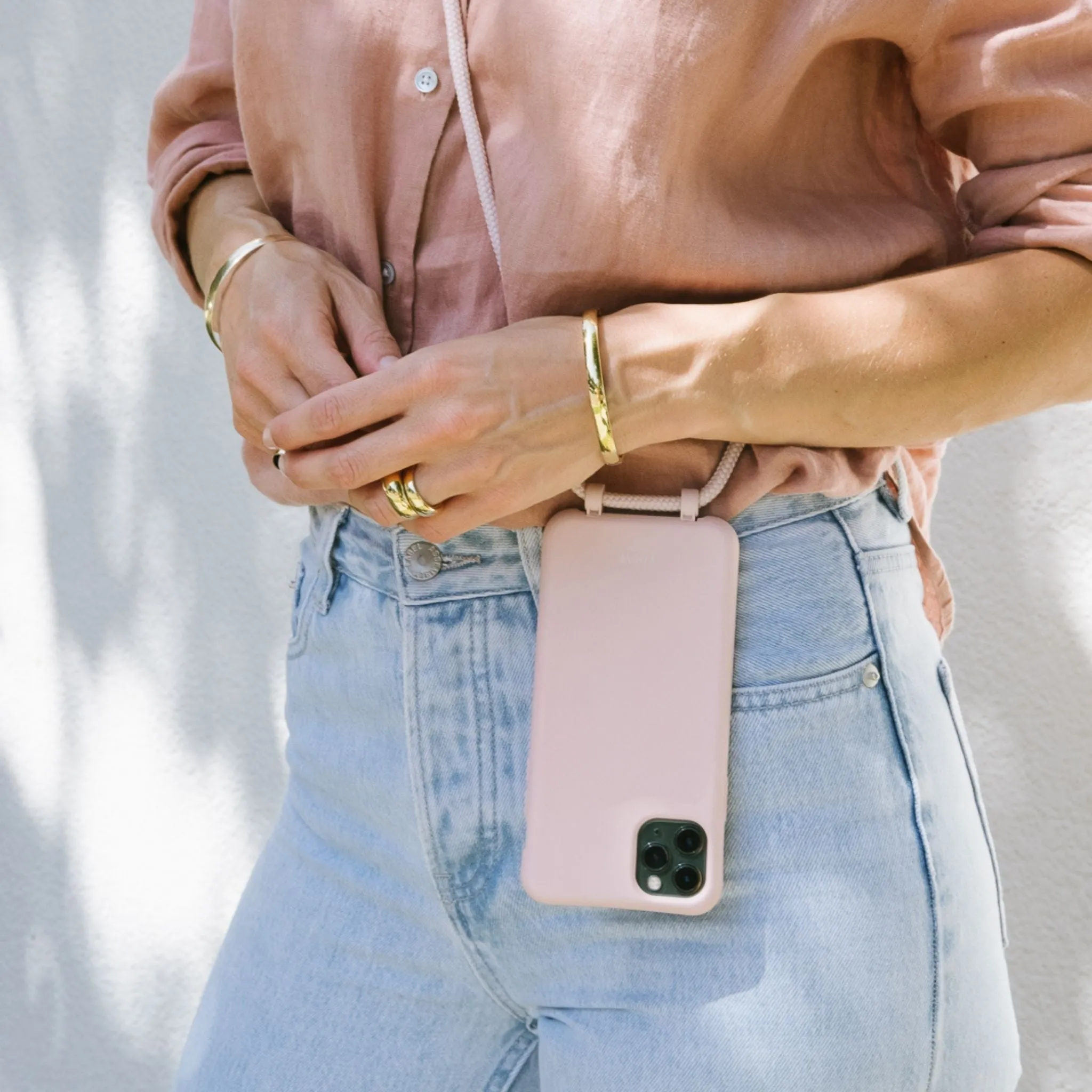 Dusty Pink Crossbody Phone Strap