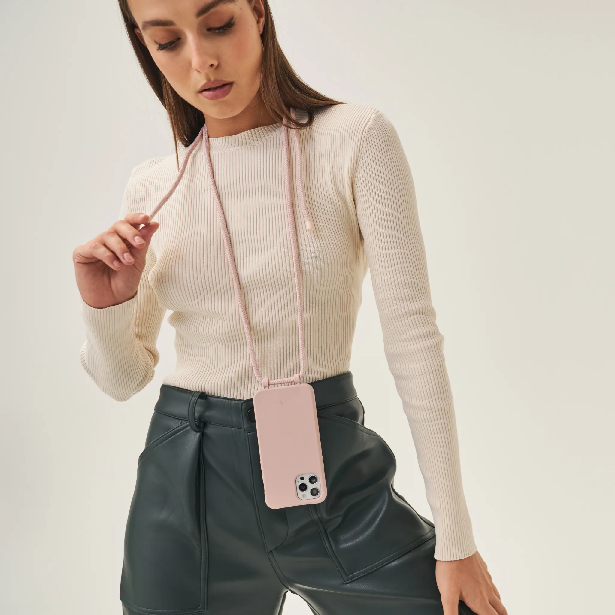 Dusty Pink Crossbody Phone Strap