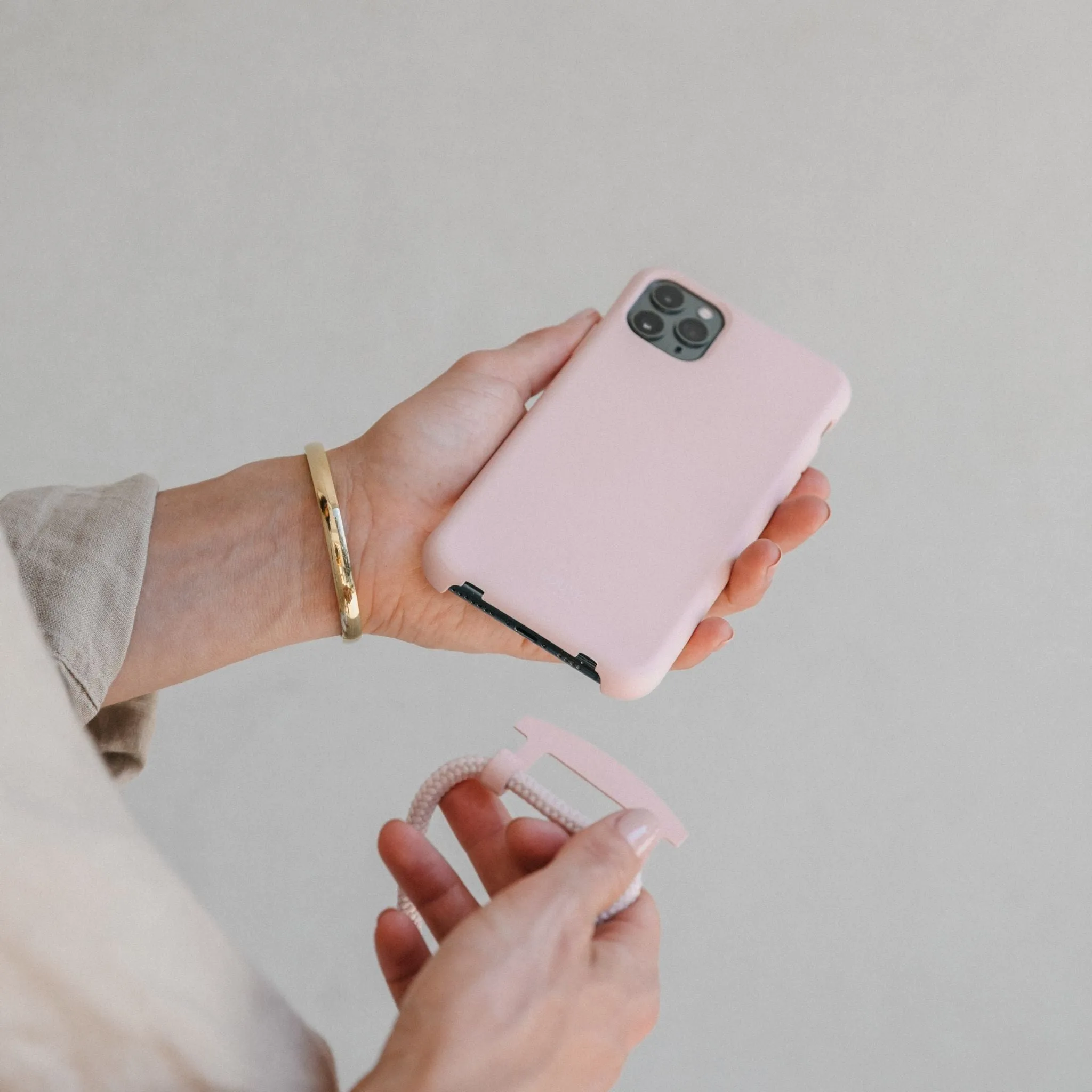 Dusty Pink Crossbody Phone Strap