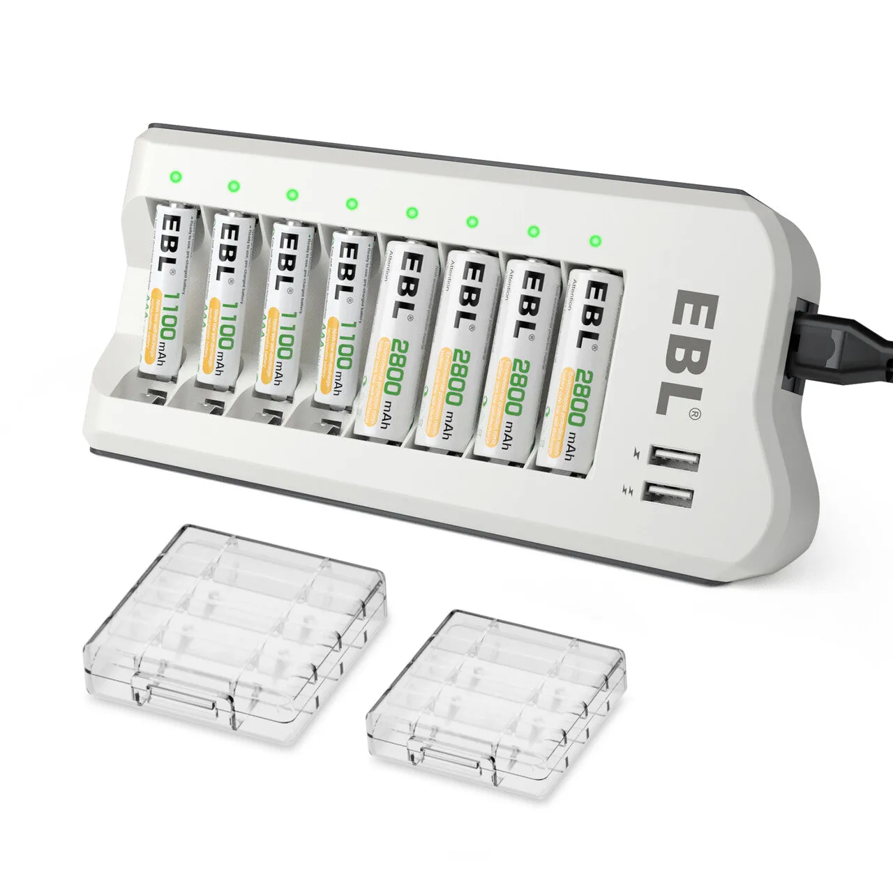 EBL Updated 808U Battery Charger with AA/AAA Ni-MH Rechargeable Batteries