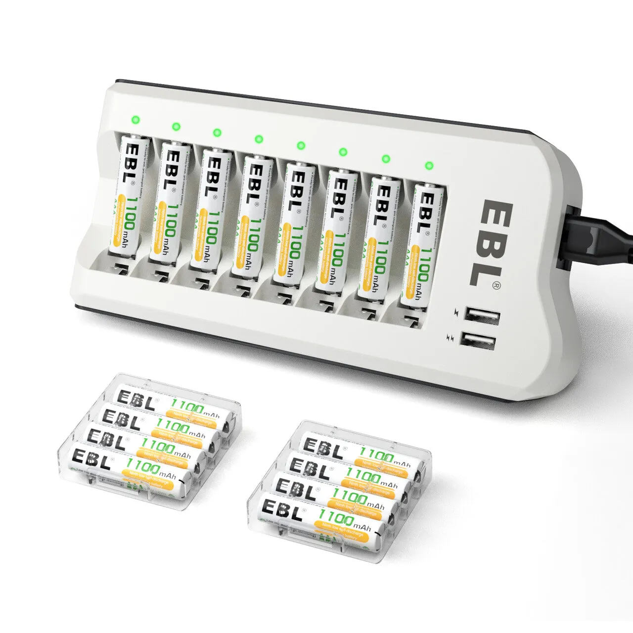 EBL Updated 808U Battery Charger with AA/AAA Ni-MH Rechargeable Batteries