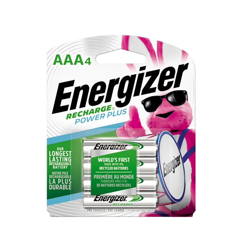 Energizer Recharge NiMH AAA 1.2 V 850 mAh Rechargeable Battery NH12BP4 4 pk