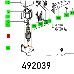 Festool, Armature 230V Of 1010 Q 230V Et-Bg, FES492039