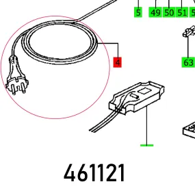 Festool, Cable With Plug Ehl 65 Din-H05Rn-F, FES461121