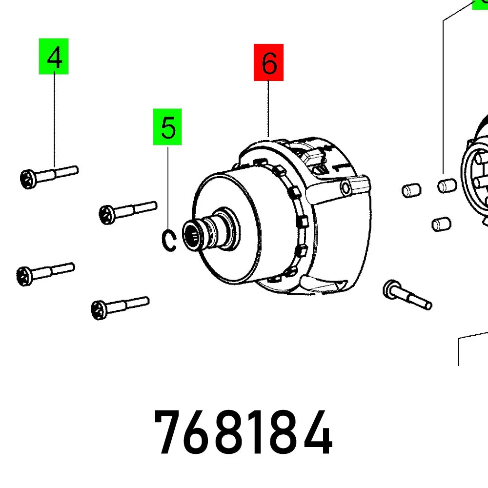 FESTOOL GEAR HOUSING PDC 18/4 KOMPLETT FES768184