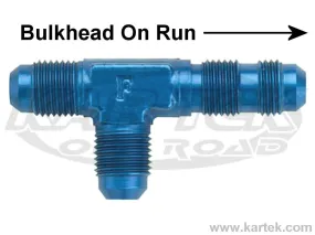 Fragola AN -3 Blue Anodized Aluminum Bulkhead Tee On The Run Fittings For Brakes