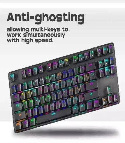 GAMESTOP RGB Gaming Mechanical Keyboard - Outemu Brown Switches - 1000Hz Polling Rate - FPS Sn